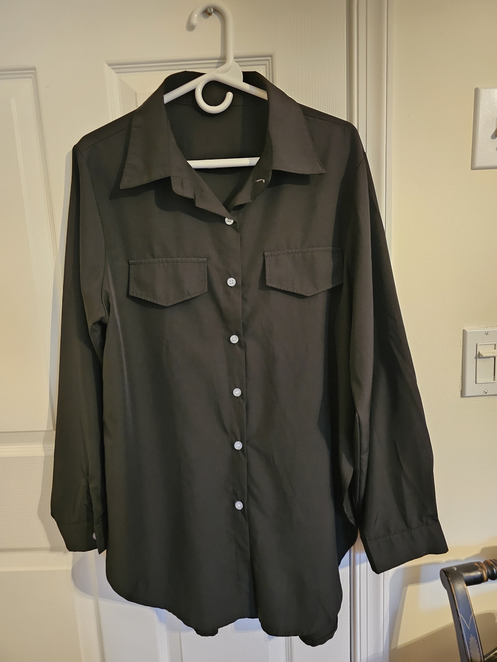 Ladies Classic Black Button-Down Tunic